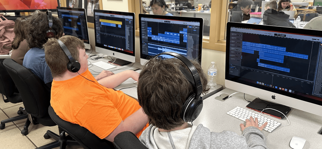 Students working at computers